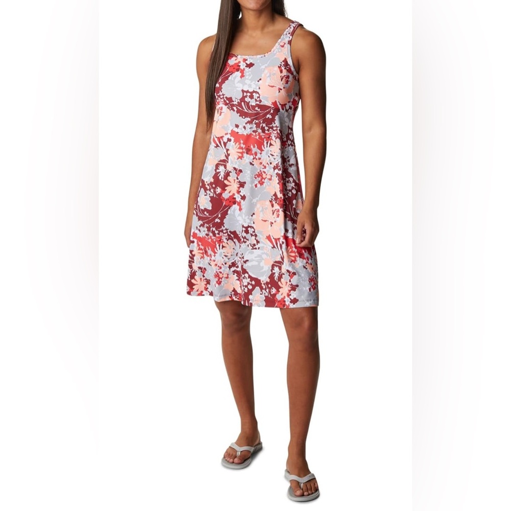 Columbia Red and White Floral Dress UPF50